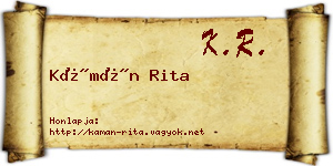 Kámán Rita névjegykártya