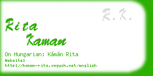 rita kaman business card
